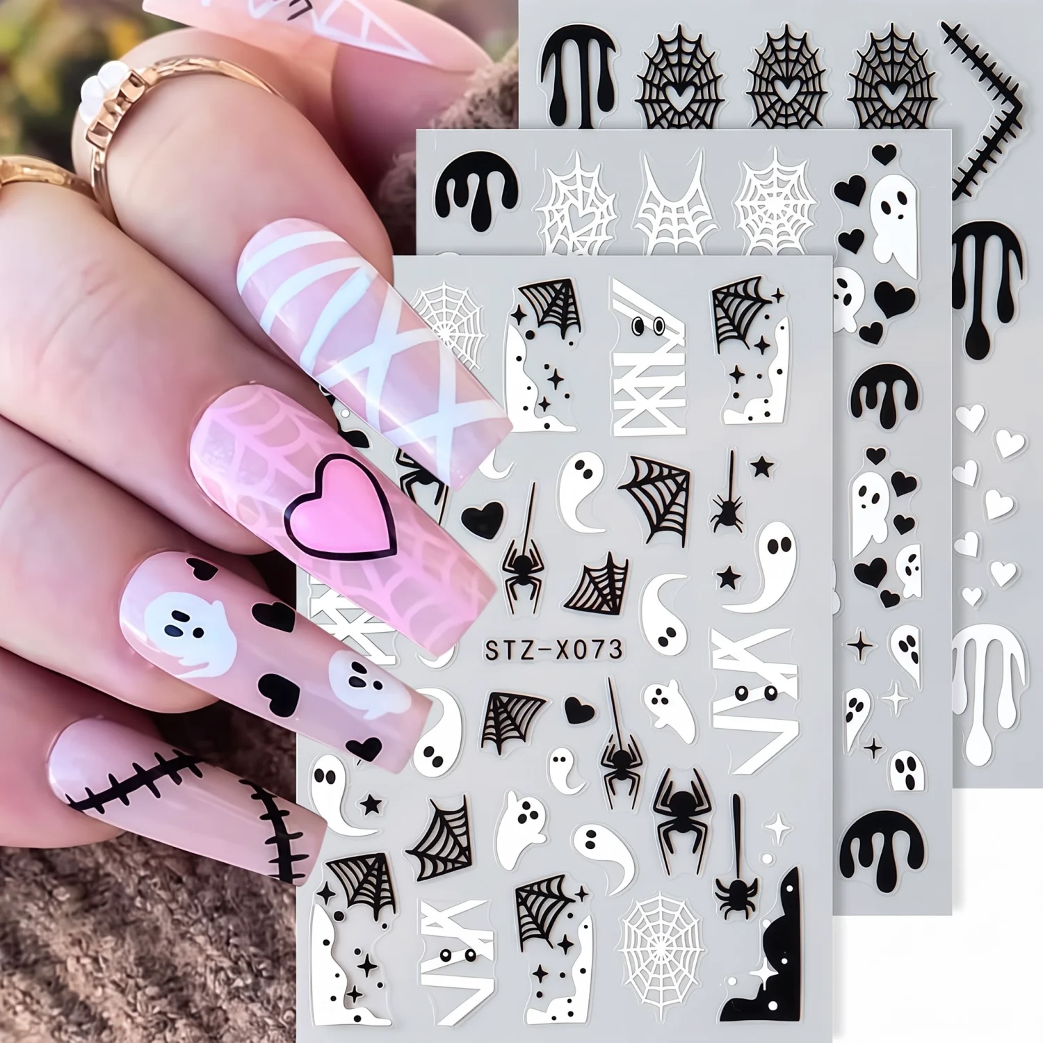Nail Art For Men - Pegatinas 3D autoadhesivas para uñas con