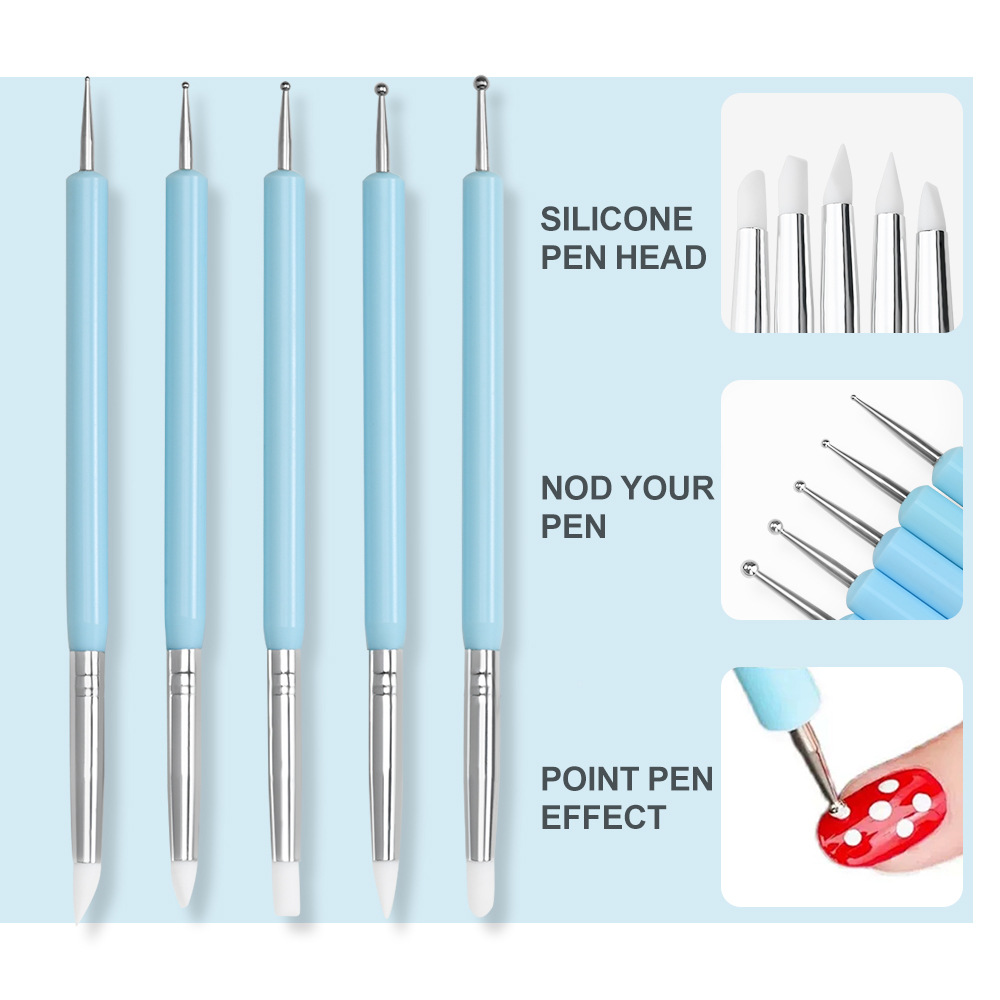 Nail Art Brush Set - Juego de 1/3/5/6 pinceles para decoración