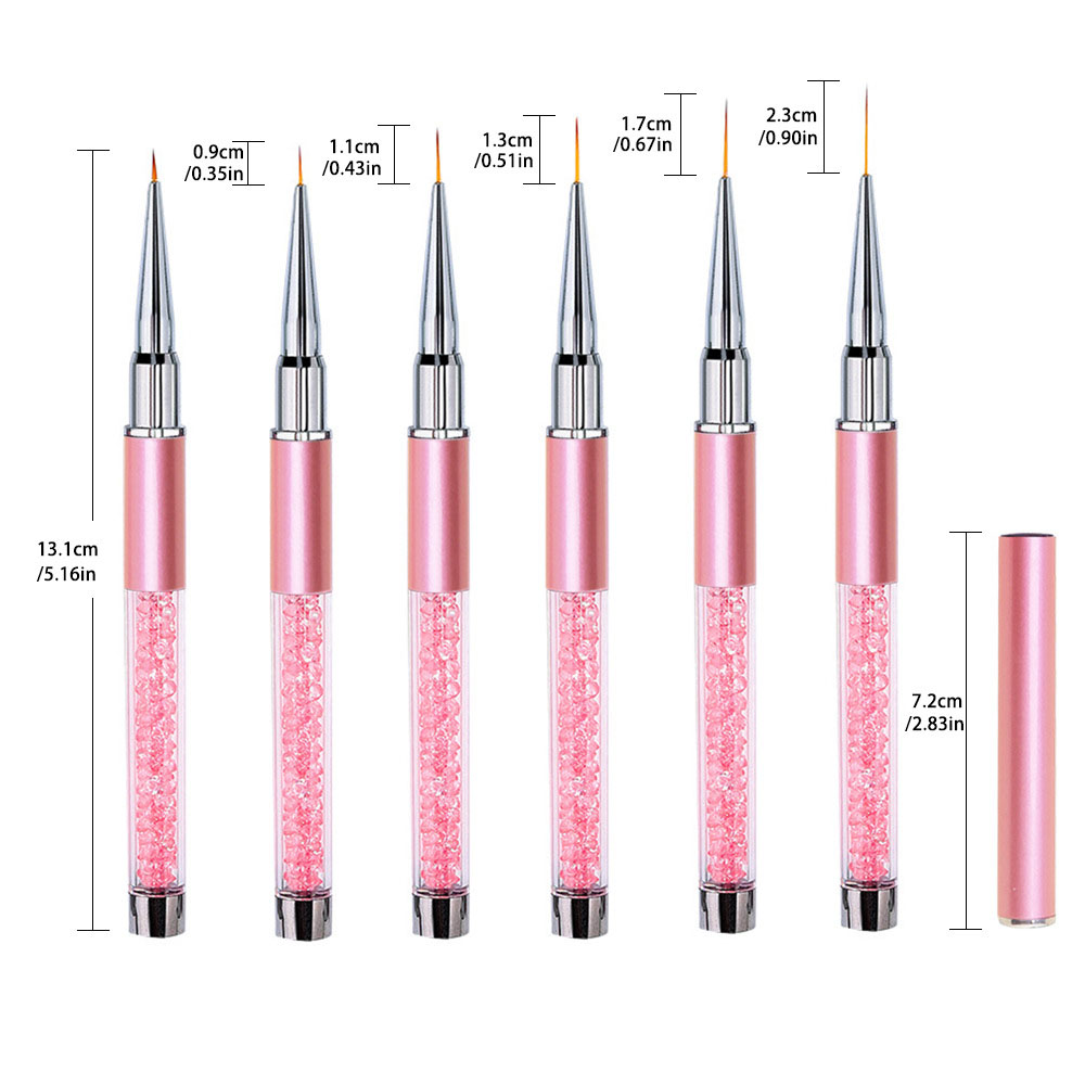 Juego de 6 Pinceles de Acrílic - Nail Art Brush Set reseña y precio