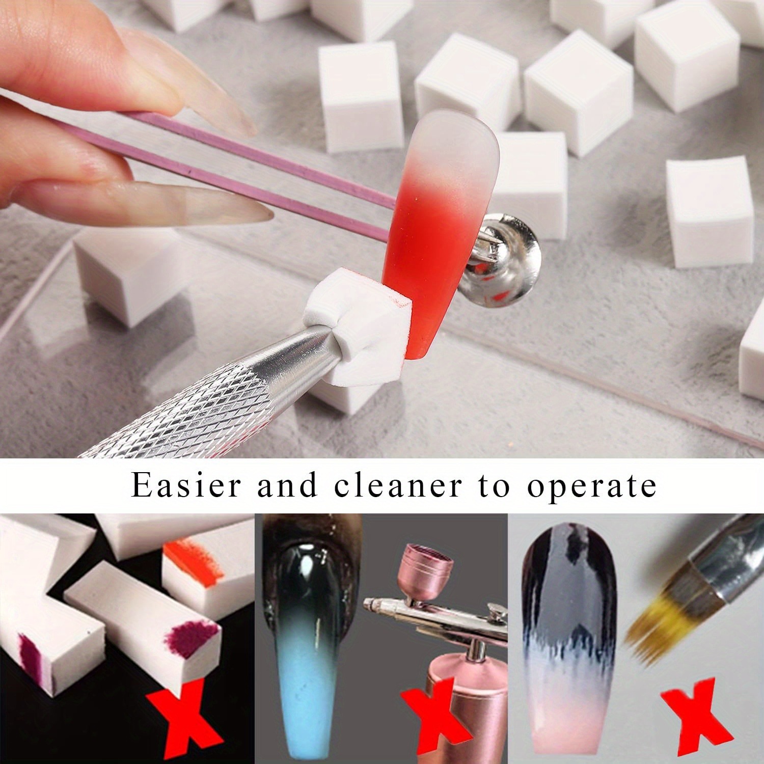 Juego de esponjas cuadradas pa - Nail Art Brush Set reseña y precio