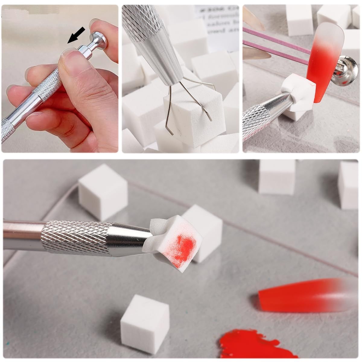 Juego de esponjas cuadradas pa - Nail Art Brush Set reseña y precio