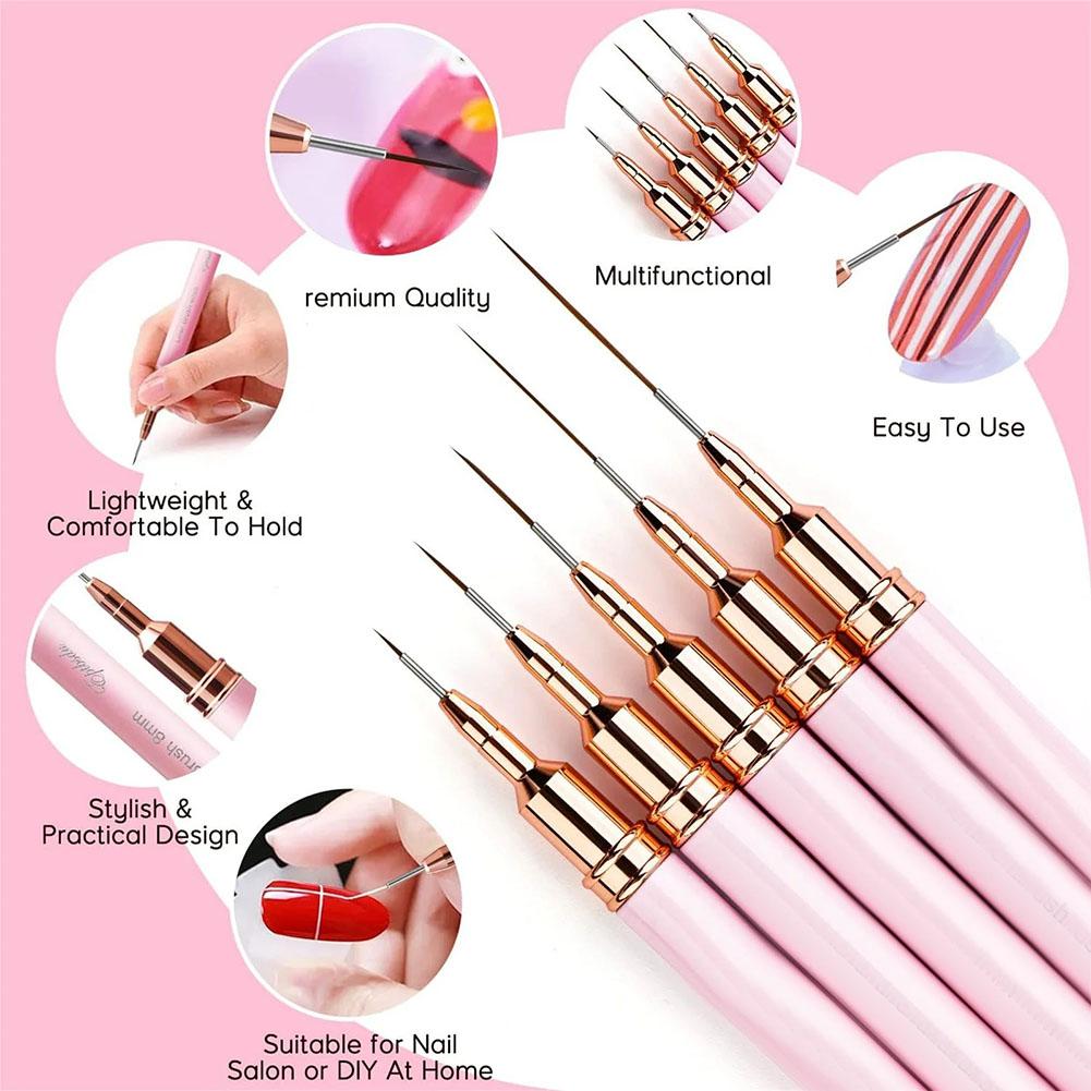Juego de 5 Pinceles para Decor - Nail Art Brush Set reseña y precio